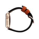 Für Apple Watch Ultra 49mm&Watch Ultra 2 49mm / Series 10 46mm / 9&8&7 45mm / SE 3&SE 2&6&SE&5&4 44mm / 3&2&1 42mm Armband aus echtem Leder im Retro XX Linienmuster, für 42mm