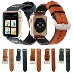 Für Apple Watch Ultra 49mm&Watch Ultra 2 49mm / Series 10 46mm / 9&8&7 45mm / SE 3&SE 2&6&SE&5&4 44mm / 3&2&1 42mm Armband aus echtem Leder im Retro XX Linienmuster, für 42mm
