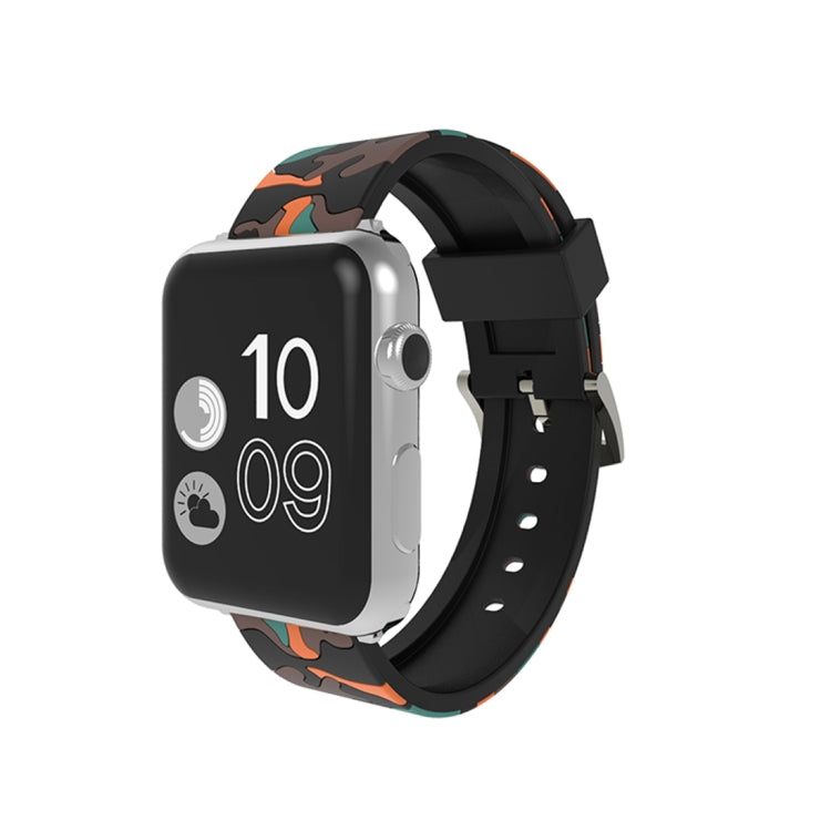 Für Apple Watch Series 3, 2 und 1 (38 mm): Modisches Silikonarmband mit Camouflage-Muster, 38 mm
