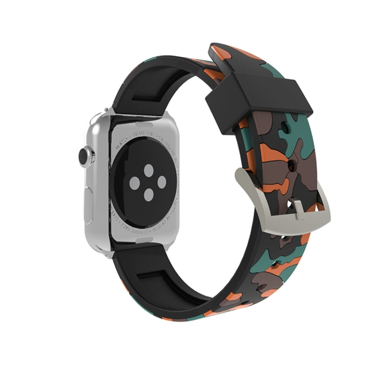 Für Apple Watch Series 3, 2 und 1 (38 mm): Modisches Silikonarmband mit Camouflage-Muster, 38 mm
