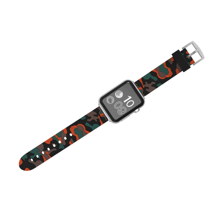 Für Apple Watch Series 3, 2 und 1 (38 mm): Modisches Silikonarmband mit Camouflage-Muster, 38 mm