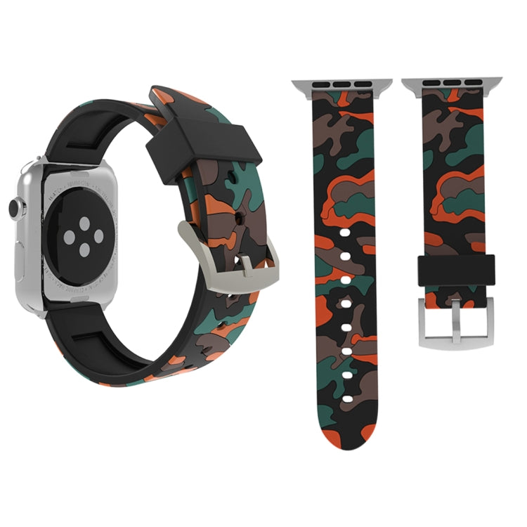 Für Apple Watch Series 3, 2 und 1 (38 mm): Modisches Silikonarmband mit Camouflage-Muster, 38 mm