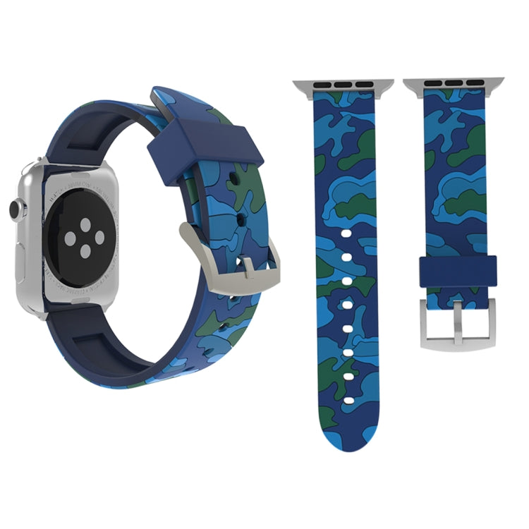 Für Apple Watch Series 3, 2 und 1 (38 mm): Modisches Silikonarmband mit Camouflage-Muster, 38 mm