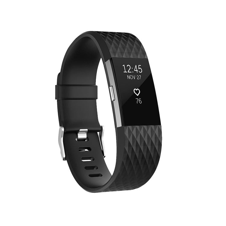 Verstellbares Sportarmband mit Diamantmuster für FITBIT Charge 2, Größe: S, 10,5 x 8,5 cm