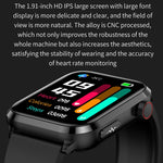 ET210 Smartwatch mit 1,91-Zoll-IPS-Bildschirm, IP67 wasserdichtem Silikonarmband und Unterstützung für Körpertemperaturüberwachung/EKG, ET210