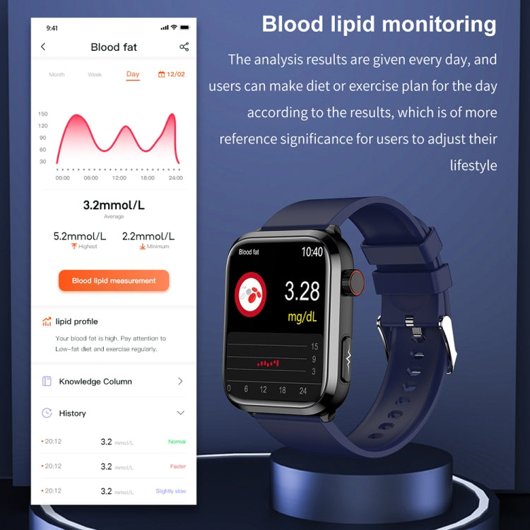 ET210 Smartwatch mit 1,91-Zoll-IPS-Bildschirm, IP67 wasserdichtem Silikonarmband und Unterstützung für Körpertemperaturüberwachung/EKG, ET210