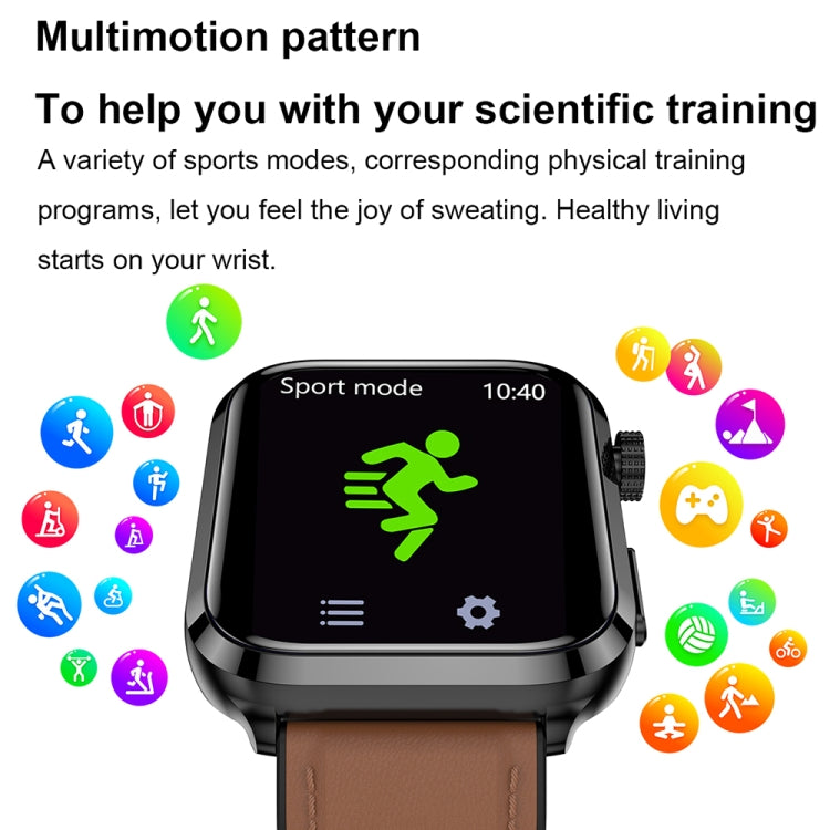 ET210 Smartwatch mit 1,91-Zoll-IPS-Bildschirm, IP67 wasserdichtem Silikonarmband und Unterstützung für Körpertemperaturüberwachung/EKG, ET210