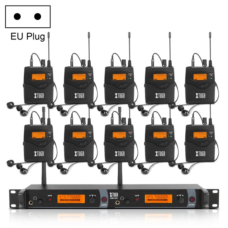 XTUGA IEM1200 kabelloser Sender 10 Bodypack Bühnen-Sänger In-Ear-Monitor-System, Sender 10 Bodypack