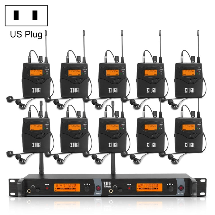 XTUGA IEM1200 kabelloser Sender 10 Bodypack Bühnen-Sänger In-Ear-Monitor-System, Sender 10 Bodypack
