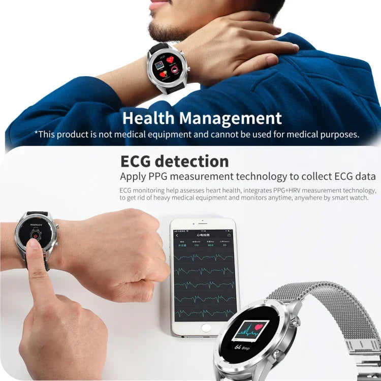 DT28 1,54 Zoll IP68 wasserdichte Smartwatch mit Silikonarmband, Bluetooth 4.2, unterstützt Anruferinnerung, Blutdruckmessung und Bezahlen über die Uhr