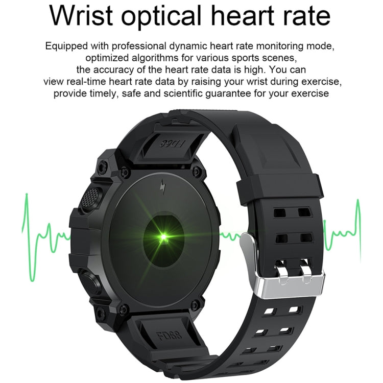 FD68 Sport-Smartwatch mit rundem 1,3-Zoll-Farbdisplay, unterstützt Herzfrequenzmessung und Multisport-Modus