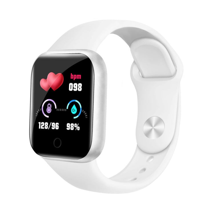 Y68 Smartwatch (1,44 Zoll), unterstützt Herzfrequenz-, Blutdruck- und Blutsauerstoffmessung, erhältlich in Schwarz, Pink und Weiß.