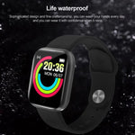 Y68 Smartwatch (1,44 Zoll), unterstützt Herzfrequenz-, Blutdruck- und Blutsauerstoffmessung, erhältlich in Schwarz, Pink und Weiß.