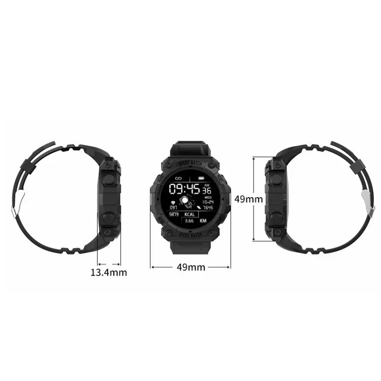 FD68S Sport-Smartwatch mit 1,44 Zoll Farb-Rundbildschirm, unterstützt Herzfrequenzmessung und Multisport-Modus.