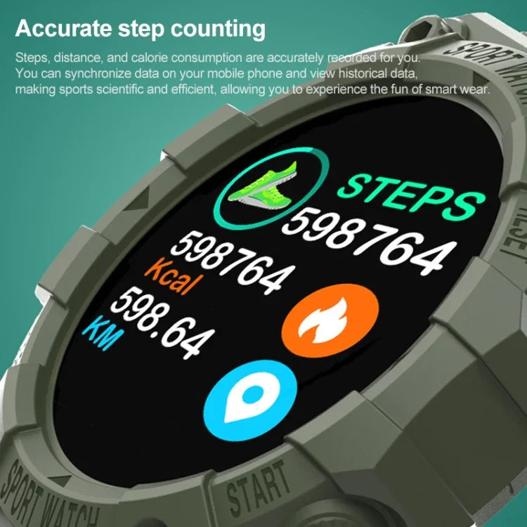 FD68S Sport-Smartwatch mit 1,44 Zoll Farb-Rundbildschirm, unterstützt Herzfrequenzmessung und Multisport-Modus.