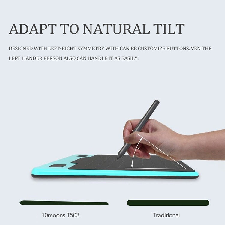 10Moons T503 Grafiktablett kann an Mobiltelefon oder Tablet angeschlossen werden mit 8192 passiven Stiften