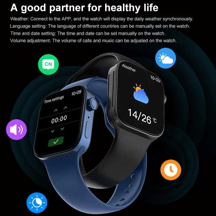T500+MAX Smart-Armband mit 1,69 Zoll HD-Bildschirm, unterstützt Bluetooth-Anrufe und Herzfrequenzmessung