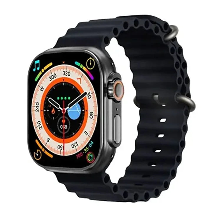 T800 Ultra Smartwatch mit 1,99 Zoll Ocean Silikonarmband, unterstützt Herzfrequenzmessung/EKG, Ocean Silikonarmband (Schwarz), Ocean Silikonarmband (Weiß), Ocean Silikonarmband (Gelb)