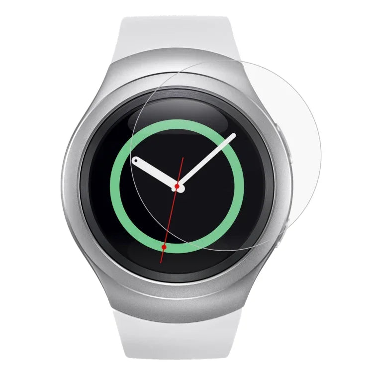 2 Stück ENKAY Hat-Prince Displayschutzfolie aus gehärtetem Glas für Samsung Gear S2 Smartwatch, 0,2 mm, 9H Oberflächenhärte, 2,15D explosionsgeschützt