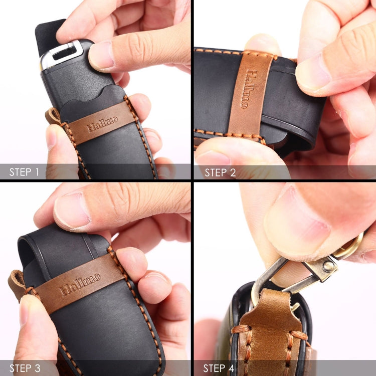 For Nissan Teana / Ariya 2-button Hallmo Car Cowhide Leather Key Protective Cover Key Case, 2-button
