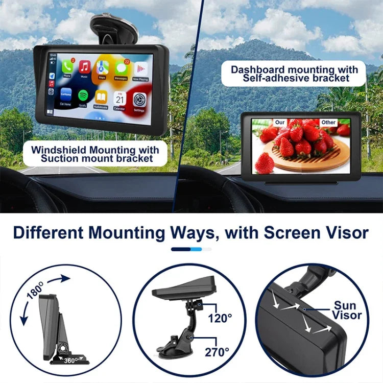 P701S 7 Zoll Tragbares Touch-Display Drahtloser Autonavigator Smart CarPlay Bluetooth Rückfahrbild, P701S