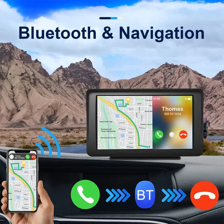 P701S 7 Zoll Tragbares Touch-Display Drahtloser Autonavigator Smart CarPlay Bluetooth Rückfahrbild, P701S