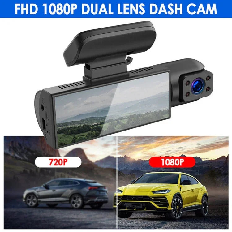 3,16 Zoll 1080P HD Nachtsicht-Fahrrekorder mit zwei Front- und Innenobjektiven, zwei Front- und Innenobjektive