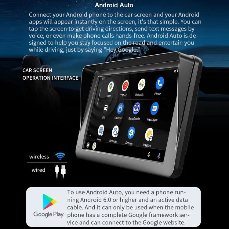 B5300 7 Zoll kabelloser CarPlay Auto Bluetooth MP5 Player, unterstützt Mobiltelefon-Verbindung mit Fernbedienung, B5300 mit Fernbedienung