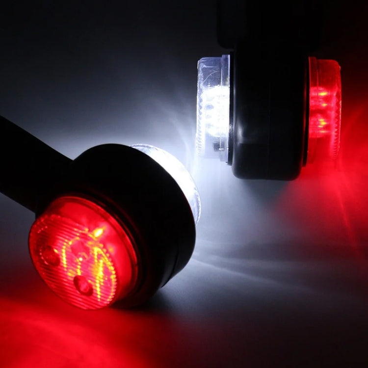 2pcs Car / Truck 12-30V LED Red White Side Marker Indicator Lights Bulb Lamp, X4-MK-135