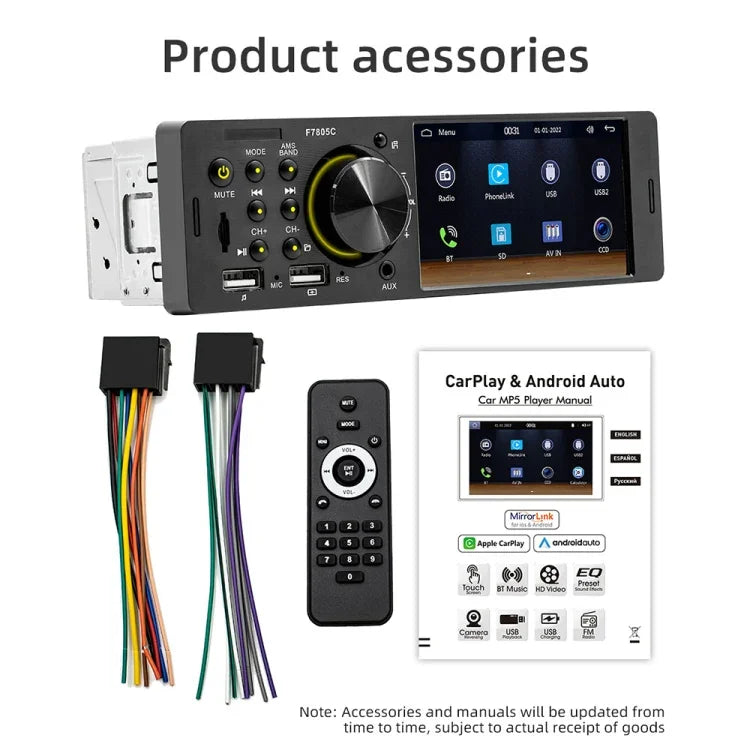 4 Zoll 800x480P Autoradio MP5 Player, unterstützt FM & Bluetooth & SD Karte mit Fernbedienung, F7805C