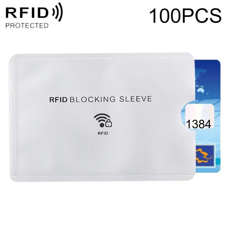 100 Stück Aluminiumfolie Anti-Diebstahl RFID Blocking Hülle Kartenschutz, Größe: 9,1*6,3cm, RFID Blocking Hülle 100 Stück