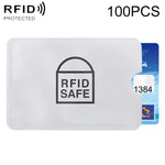 100 Stück Aluminiumfolie Anti-Diebstahl RFID-Blockierungshülle Kartenschutz, Größe: 9,1 x 6,3 cm, RFID SAFE 100 Stück