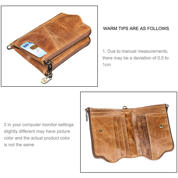 3533 Long Crazy Horse Texture Cowhide Leather Folding Anti-magnetic RFID Wallet Clutch Bag for Men, with Card Slots, 3533 Black, 3533 Coffee, 3533 Blue, 3533 Red, 3533 Yellowish-brown
