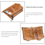 LT3533 Long Crazy Horse Texture Cowhide Leather Folding Anti-magnetic RFID Wallet Clutch Bag for Men, with Card Slots & Shoulder Strap, LT3533 Black, LT3533 Coffee, LT3533 Blue, LT3533 Red, LT3533 Yellowish-brown