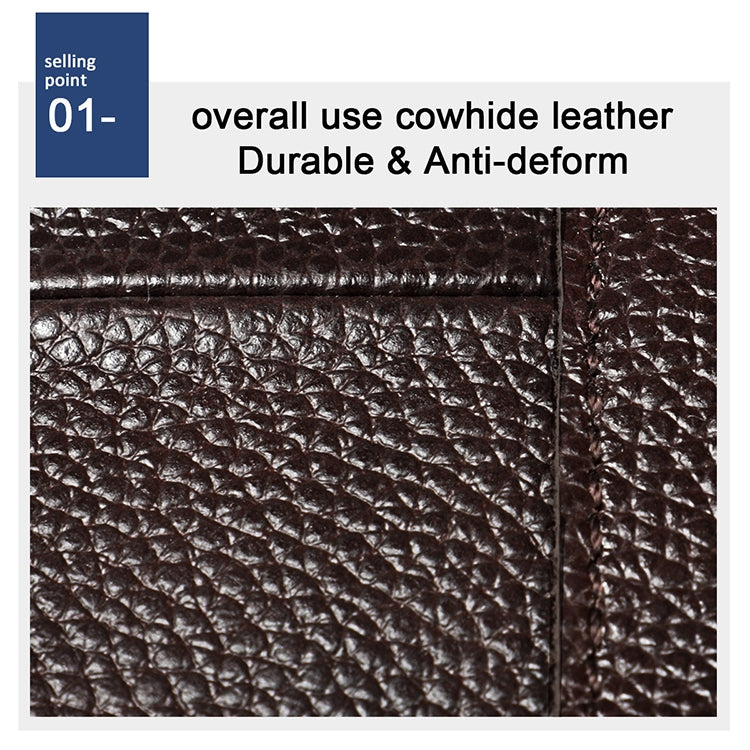 6023 Lässige Umhängetasche aus genarbtem Rindsleder mit Litschi-Textur für Herren, Rot, Braun, Schwarz, Kaffee