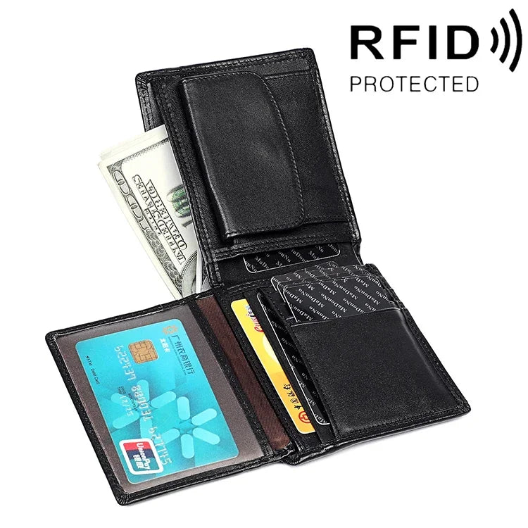 8020 Horizontale Retro Crazy Horse Textur Leder Anti-Magnet RFID Geldbörse Clutch Bag für Herren, mit Kartenfächern, 8020 Schwarz, 8020 Kaffee, 8020 Gelbbraun