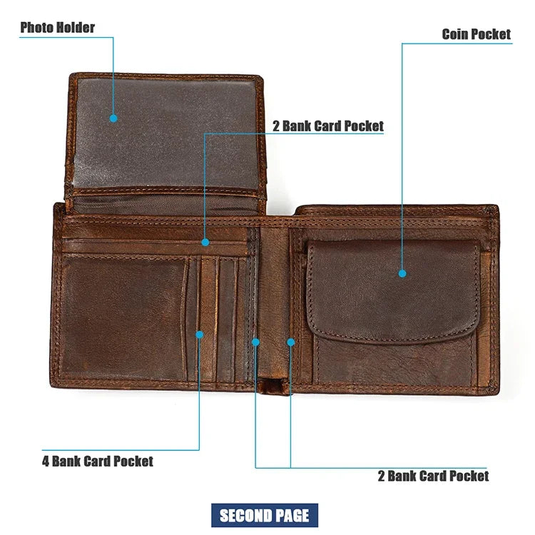 8020 Horizontale Retro Crazy Horse Textur Leder Anti-Magnet RFID Geldbörse Clutch Bag für Herren, mit Kartenfächern, 8020 Schwarz, 8020 Kaffee, 8020 Gelbbraun
