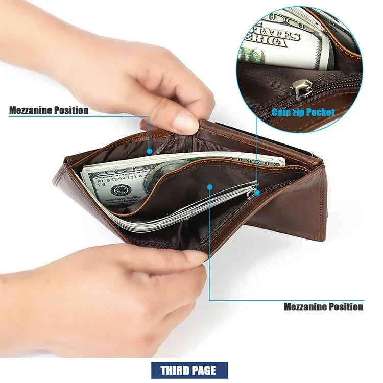 8020 Horizontale Retro Crazy Horse Textur Leder Anti-Magnet RFID Geldbörse Clutch Bag für Herren, mit Kartenfächern, 8020 Schwarz, 8020 Kaffee, 8020 Gelbbraun
