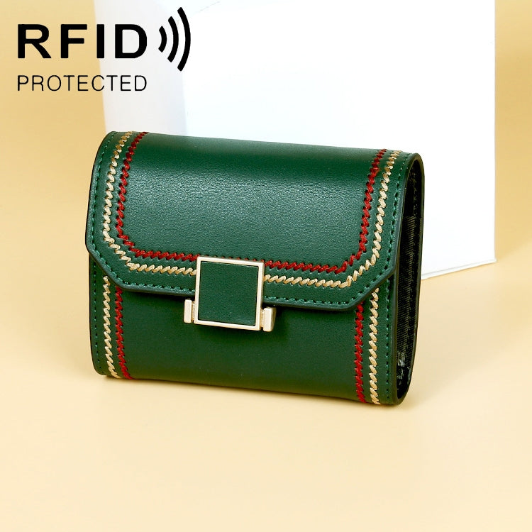 KB190 Überschlag-Druckknopf-Brieftasche aus Rindsleder im Organ-Stil mit mehreren Kartenfächern und Anti-RFID für Damen, KB190 Seeblau, KB190 Hellviolett, KB190 Lila, KB190 Armeegrün, KB190 Dunkelblau, KB190 Rosa