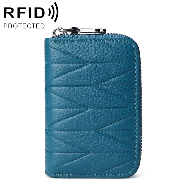 KB191 Reißverschluss Rindsleder Organform Mehrere Kartenfächer Anti-magnetische RFID Geldbörse Clutch Bag für Damen, KB191 Hellviolett, KB191 Weinrot, KB191 Braun, KB191 Aquablau, KB191 Schwarz, KB191 Dunkelblau, KB191 Pink