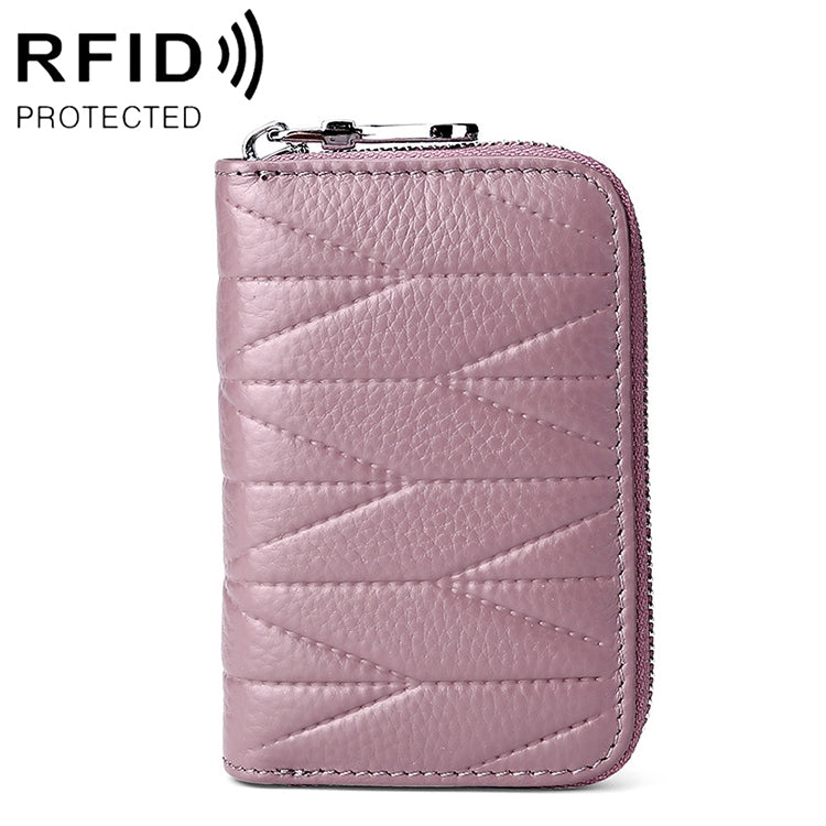 KB191 Zipper Cowhide Leather Organ Shape Multiple Card Slots Anti-magnetic RFID Wallet Clutch Bag for Ladies, KB191 Light Purple, KB191 Wine Red, KB191 Brown, KB191 Aqua Blue, KB191 Black, KB191 Dark Blue, KB191 Pink