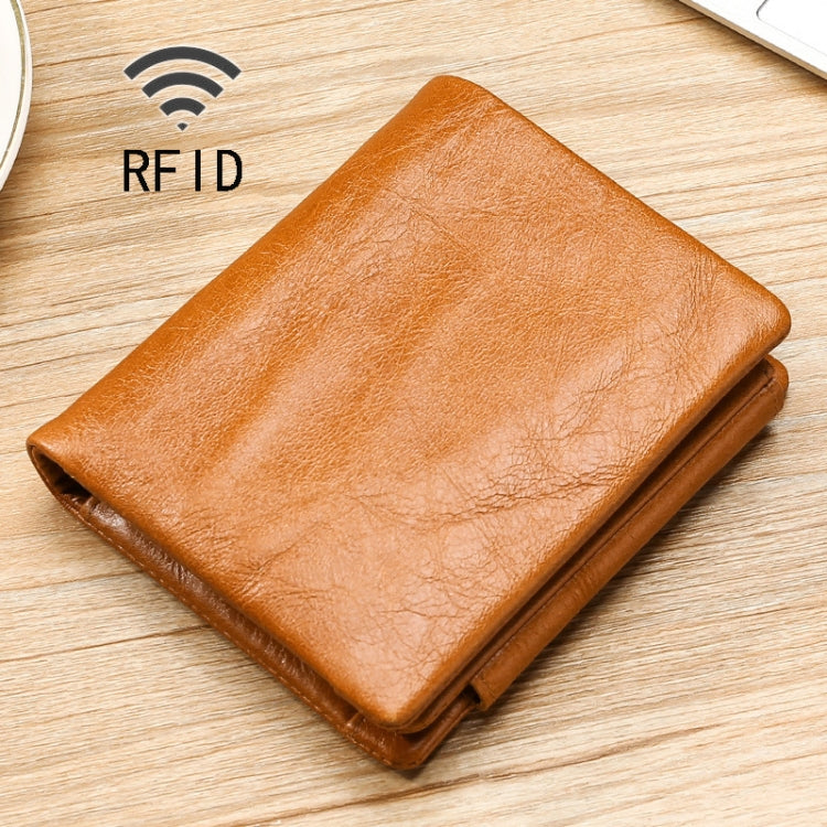 TP-191 Öl-Wachs-Leder Multi-funktionale RFID Dreifach-Brieftasche
