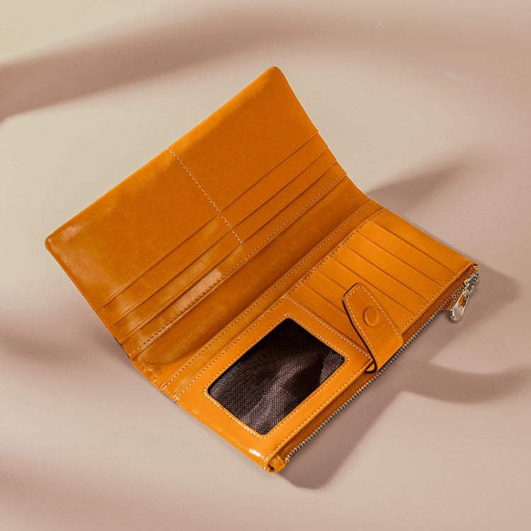 TP-189 Oilskin-Leder Multifunktionales Reißverschluss-RFID-Lederportemonnaie