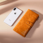 TP-189 Oilskin-Leder Multifunktionales Reißverschluss-RFID-Lederportemonnaie