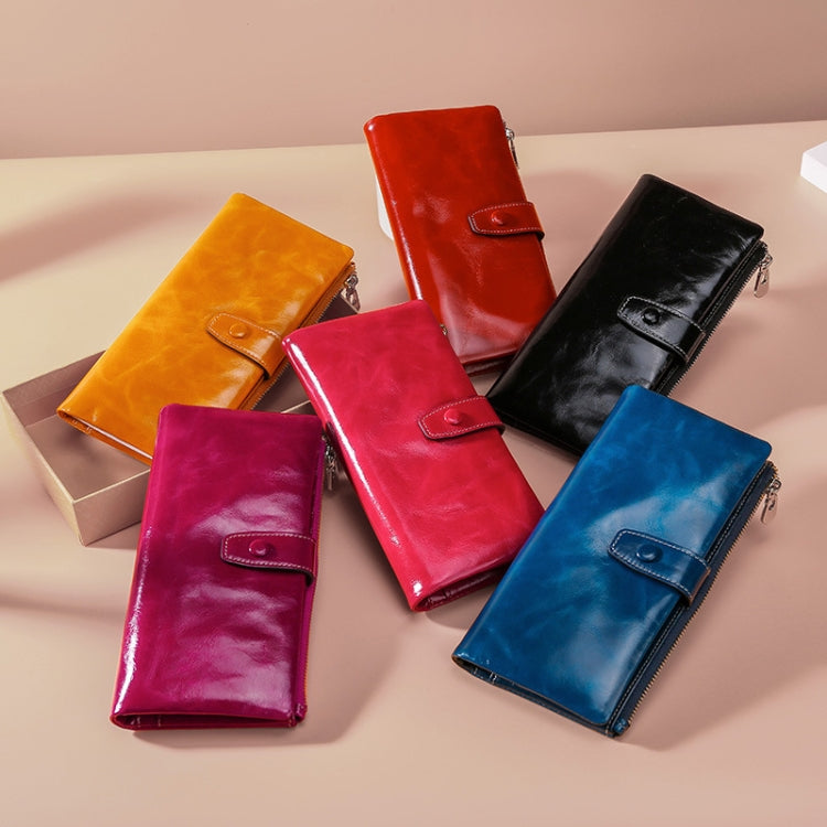 TP-189 Oilskin-Leder Multifunktionales Reißverschluss-RFID-Lederportemonnaie