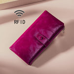 TP-189 Oilskin-Leder Multifunktionales Reißverschluss-RFID-Lederportemonnaie