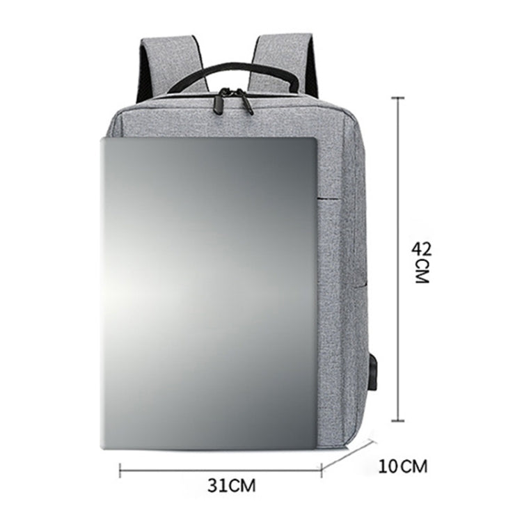 POFOKO Großkapazitiver wasserdichter Oxford-Stoff Business Casual Rucksack mit externem USB-Ladeanschluss für 15,6-Zoll-Laptops