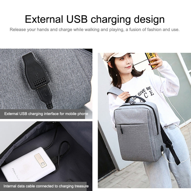 POFOKO Großkapazitiver wasserdichter Oxford-Stoff Business Casual Rucksack mit externem USB-Ladeanschluss für 15,6-Zoll-Laptops