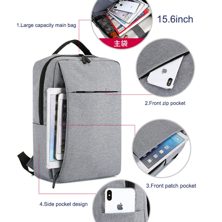 POFOKO Großkapazitiver wasserdichter Oxford-Stoff Business Casual Rucksack mit externem USB-Ladeanschluss für 15,6-Zoll-Laptops