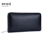 Zweilagiger Rindsleder-Organizer Kartenhalter Multi-Karten RFID Anti-Diebstahl Geldbörse